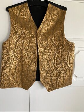Carlos Santana Gold and Brown Brocade Vest